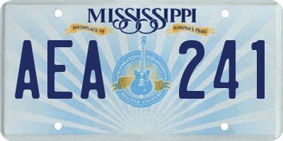 MS license plate AEA241