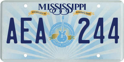 MS license plate AEA244