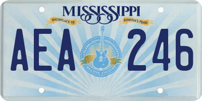MS license plate AEA246
