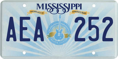 MS license plate AEA252