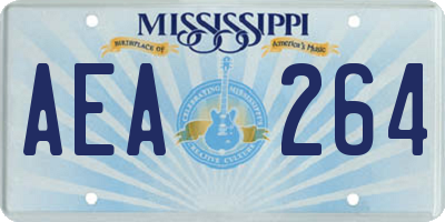 MS license plate AEA264