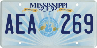 MS license plate AEA269
