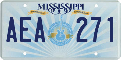 MS license plate AEA271