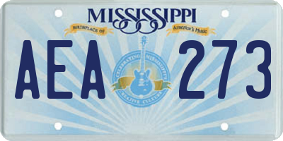 MS license plate AEA273
