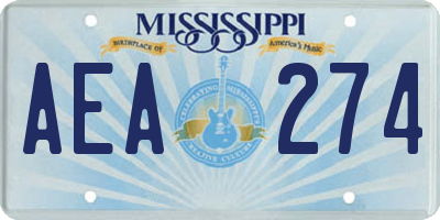 MS license plate AEA274
