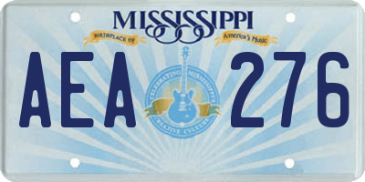 MS license plate AEA276