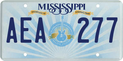 MS license plate AEA277