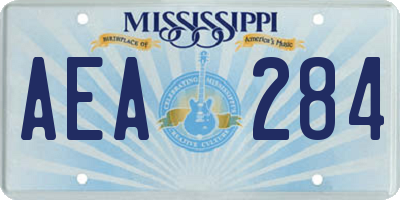 MS license plate AEA284