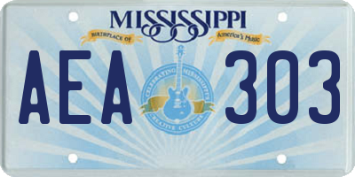 MS license plate AEA303