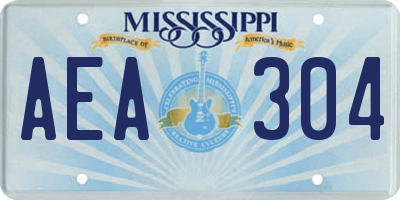 MS license plate AEA304