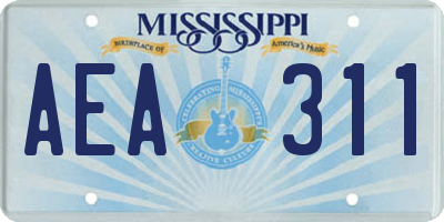 MS license plate AEA311