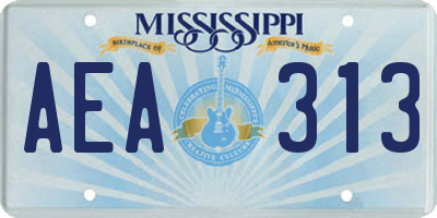 MS license plate AEA313
