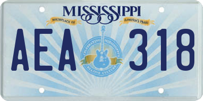 MS license plate AEA318