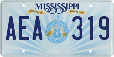 MS license plate AEA319