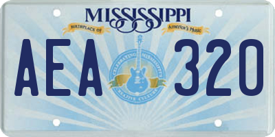 MS license plate AEA320