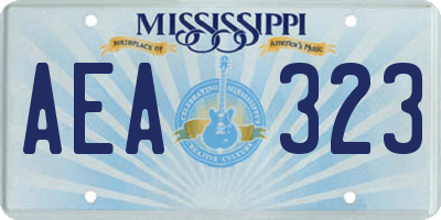 MS license plate AEA323