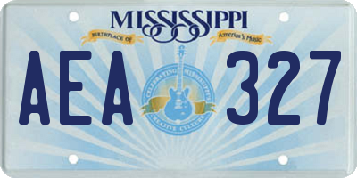 MS license plate AEA327