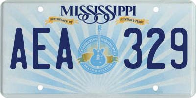 MS license plate AEA329