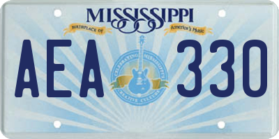 MS license plate AEA330