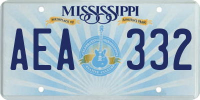 MS license plate AEA332