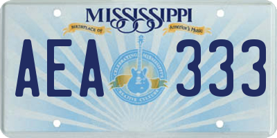 MS license plate AEA333