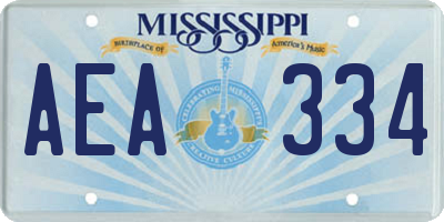 MS license plate AEA334