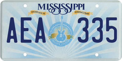 MS license plate AEA335