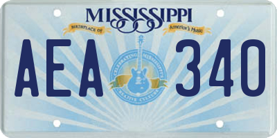 MS license plate AEA340