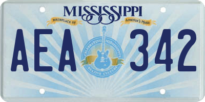 MS license plate AEA342
