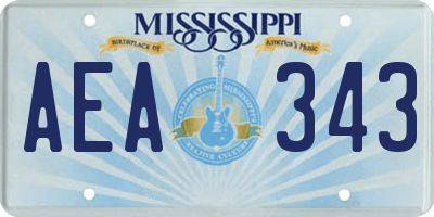 MS license plate AEA343
