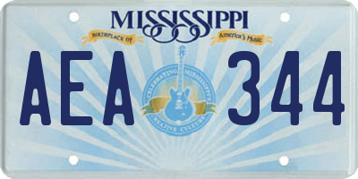 MS license plate AEA344