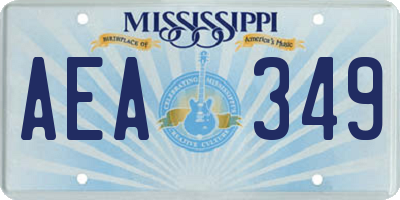 MS license plate AEA349