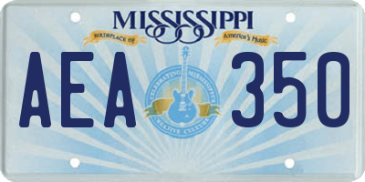 MS license plate AEA350