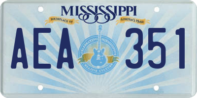 MS license plate AEA351
