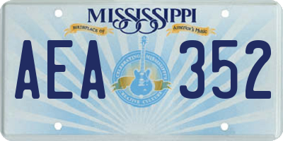 MS license plate AEA352