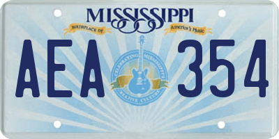 MS license plate AEA354