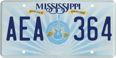 MS license plate AEA364