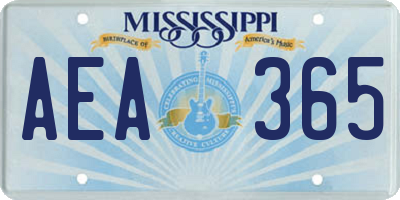 MS license plate AEA365