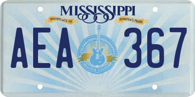 MS license plate AEA367