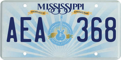 MS license plate AEA368
