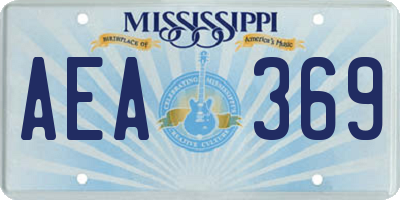 MS license plate AEA369