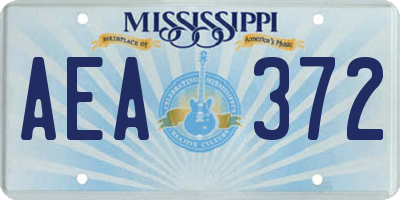 MS license plate AEA372