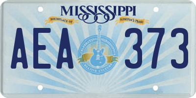 MS license plate AEA373