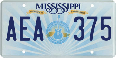 MS license plate AEA375