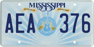 MS license plate AEA376