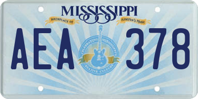 MS license plate AEA378