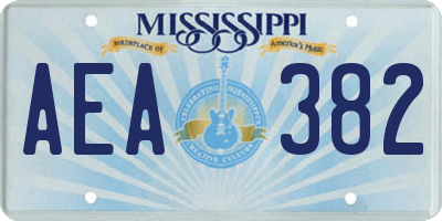 MS license plate AEA382