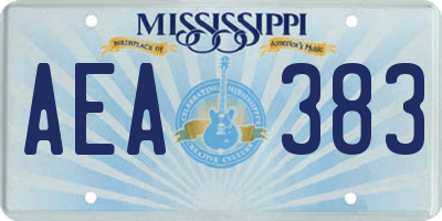 MS license plate AEA383
