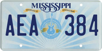 MS license plate AEA384