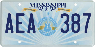 MS license plate AEA387